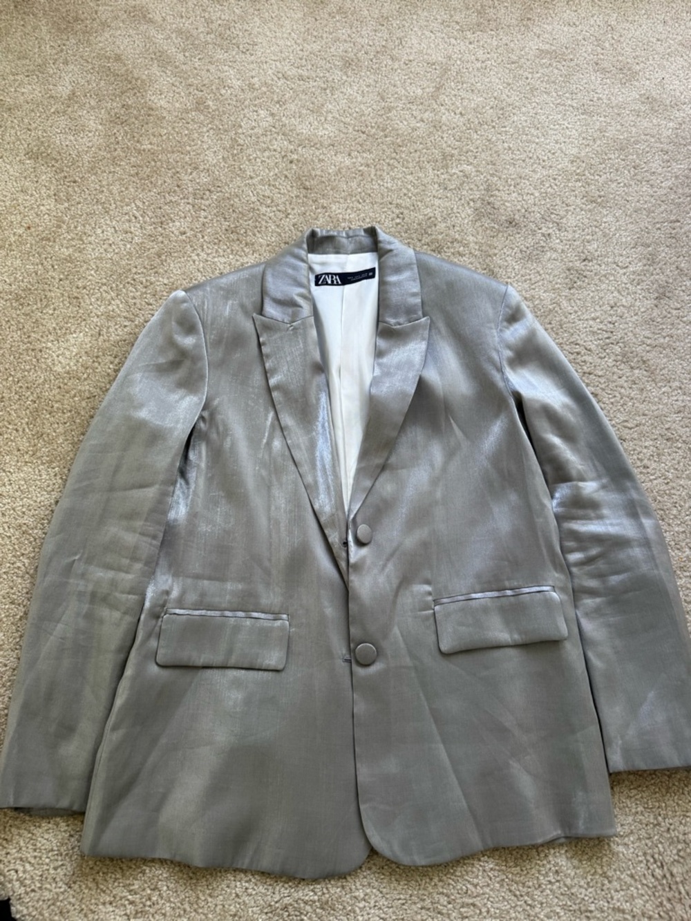 ZARA Silver Shimmer Women's Blazer